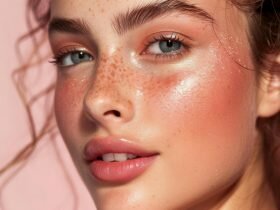 peach makeup, chica con maquillaje en tonos melocotón